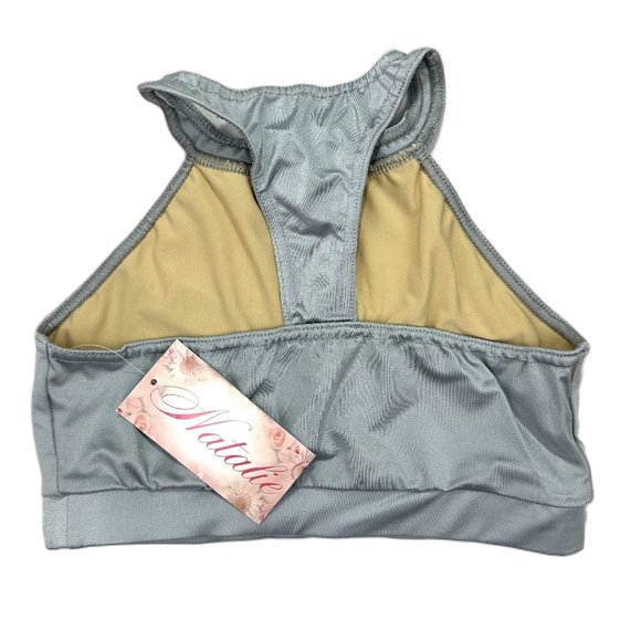 Woman’s Natalie Dancewear Soft Gray Crop Top, Size LC - Picture 7 of 7